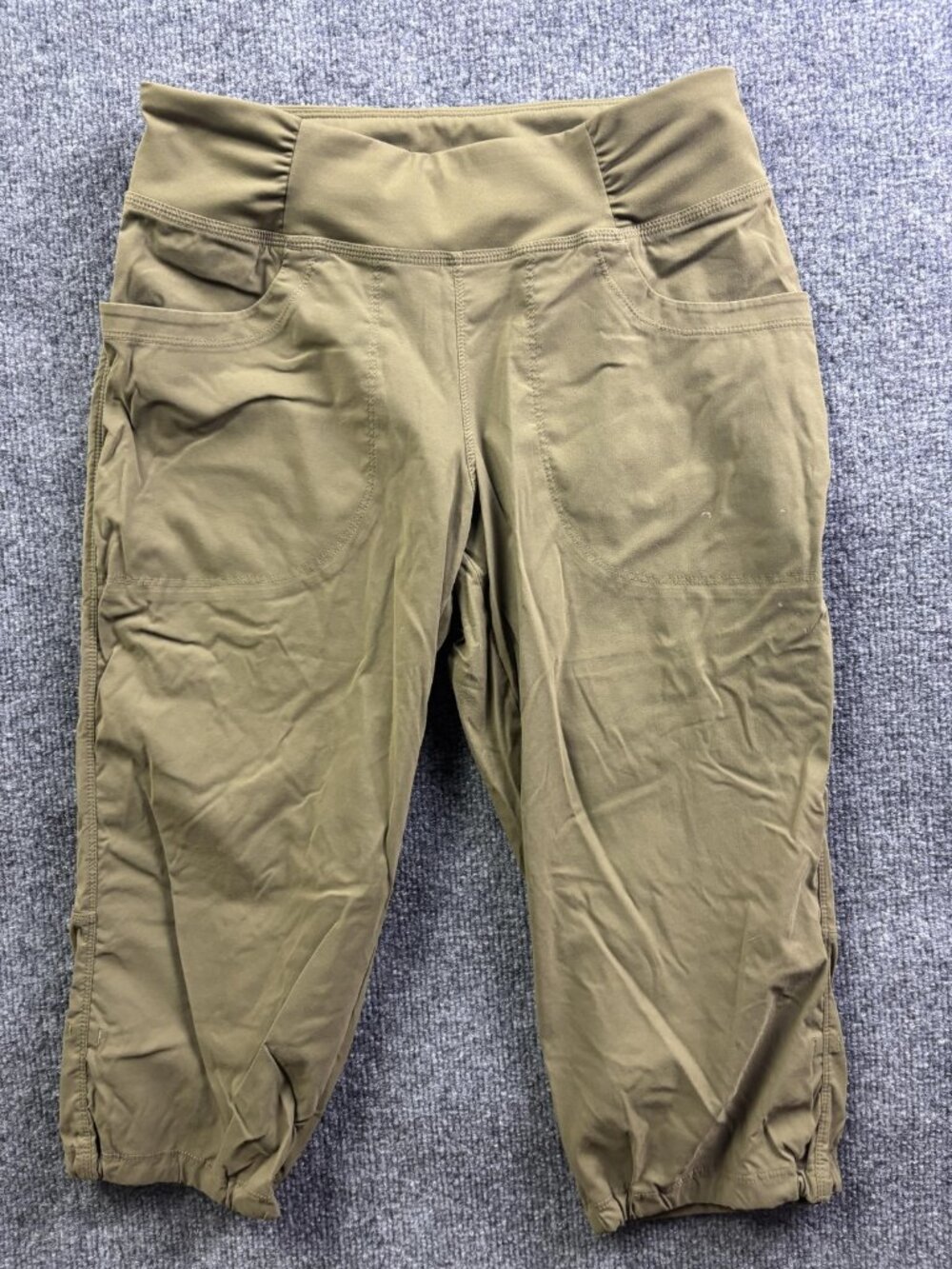 Mountain Hardwear Capri Pants Womens Small Petite Green‎ Elastic Stretch Hiking